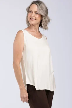 V Neck Singlet - Ivory