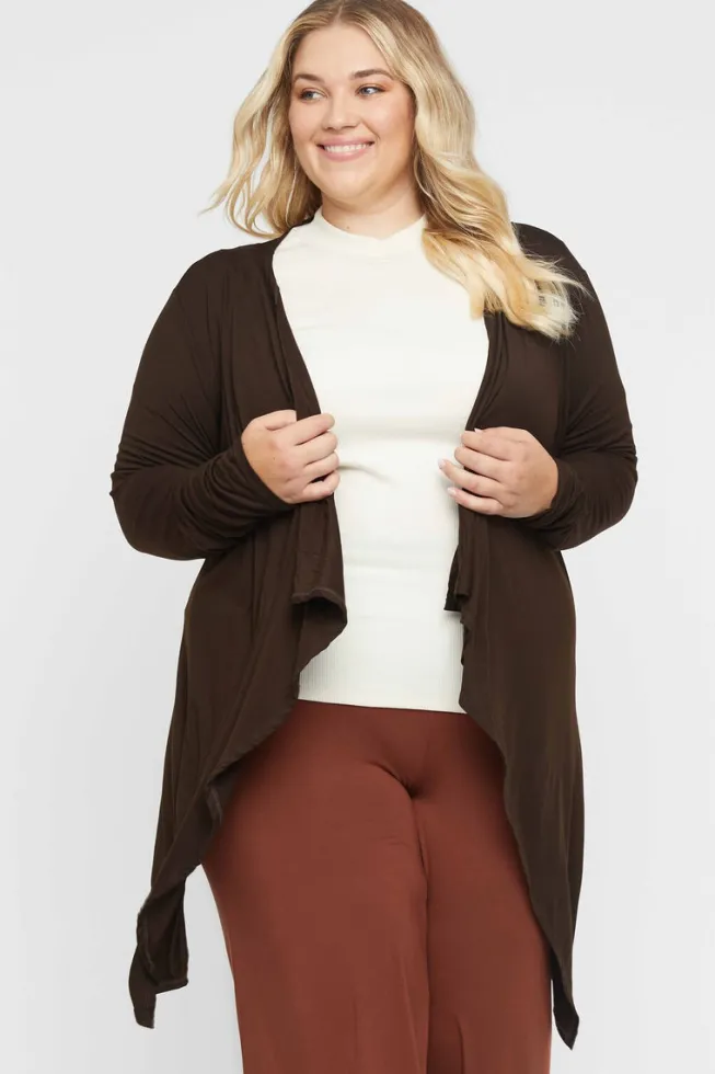 Waterfall Cardigan - Chocolate