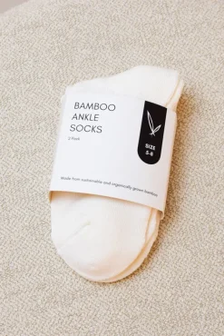 Women's Bamboo Ankle Socks 2 Pack - White