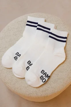 Women's Bamboo Cushion Crew Socks 3 Pack - White