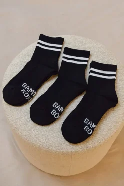 Women's Bamboo Cushion Crew Socks 3 Pack - Black