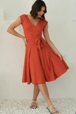 Wrap Dress - Flame